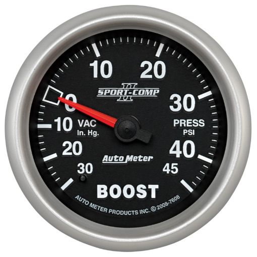 Kuva: Autometer Sport - Comp II VACBoost 2 58in 30 IN HG - 45PSI Mechanical Gauge