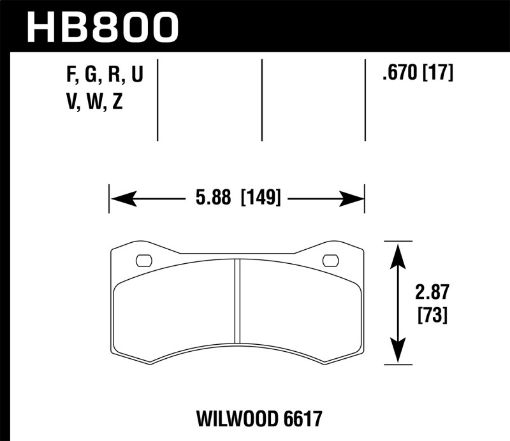 Kuva: Hawk Wilwood 17mm 6617 Caliper Performance Ceramic Brake Pads