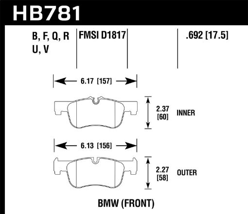 Kuva: Hawk DTC - 80 12 - 15 BMW 118i Front Race Brake Pads