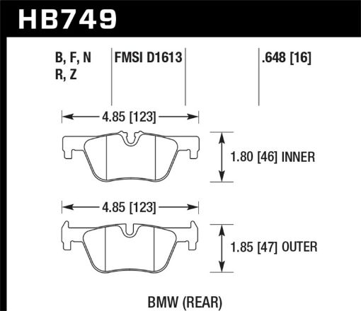 Kuva: Hawk DTC - 80 13 - 16 BMW 328i Rear Brake Pads