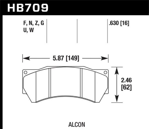 Kuva: Hawk DTC - 80 Alcon Mono6 (Model 4497) Race Brake Pads