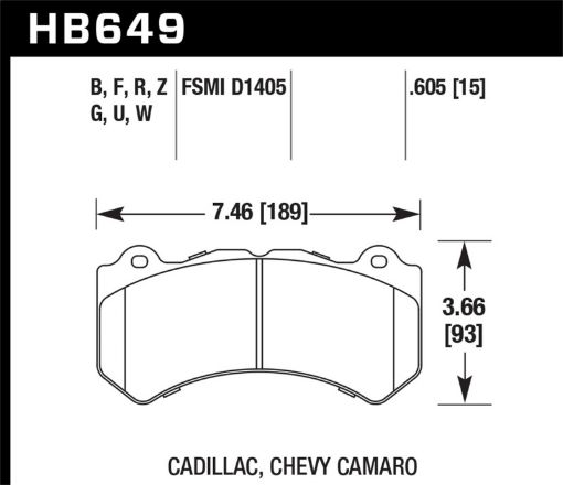 Kuva: Hawk DTC - 80 09 - 15 Cadillac CTS - V Front Race Brake Pads