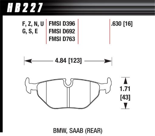 Kuva: Hawk DTC - 80 97 - 02 BMW Z303 - 08 BMW Z4 Rear Race Brake Pads