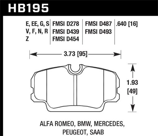 Kuva: Hawk 87 - 91 BMW 325i DTC - 70 Front Race Brake Pads