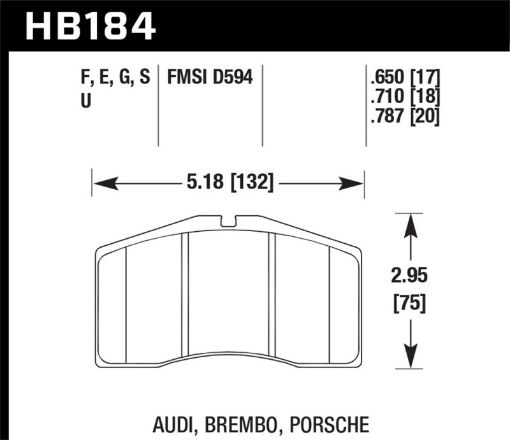 Kuva: Hawk DTC - 80 91 - 98 Porsche 911 Turbo Front Race Brake Pads