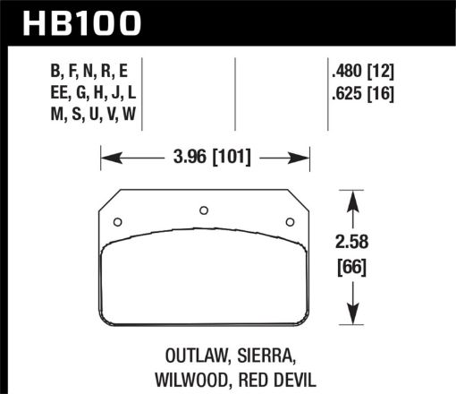 Kuva: Hawk Wilwood DLOutlawSierra DTC - 50 Brake Pads