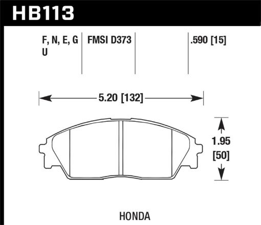 Kuva: Hawk 88 - 91 Honda Civic RT 4WD DTC - 70 Front Race Brake Pads