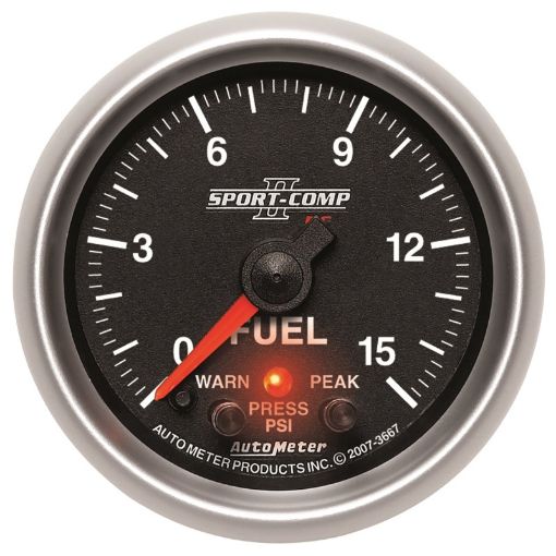 Kuva: Autometer Sport - Comp II 2 - 116in 0 - 15 PSI Fuel Pressure Gauge