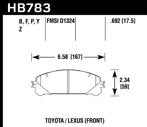 Kuva: Hawk 08 - 16 Toyota Highlander Performance Ceramic Street Front Brake Pads