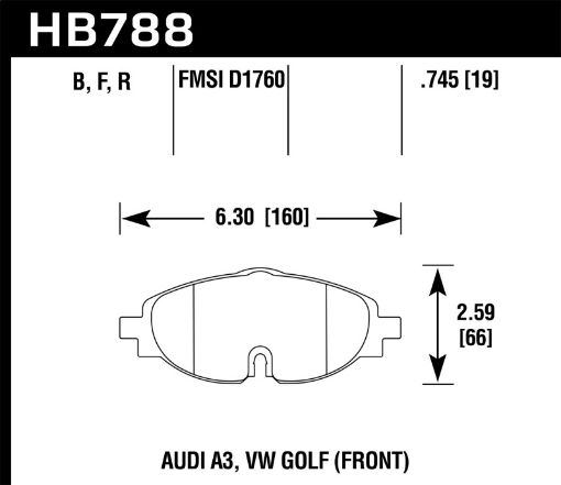 Kuva: Hawk 15 - 17 VW Golf Audi A3A3 Quattro Front High Performance Brake Pads