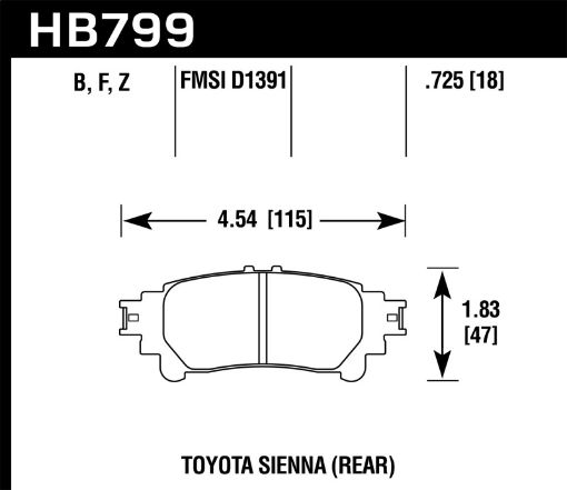 Kuva: Hawk 14 - 16 Toyota Highlander HPS 5.0 Rear Brake Pads