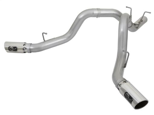 Kuva: aFe ATLAS 4in DPF - Back Alum Steel Exhaust System wDual Exit Polished Tip 2017 GM Duramax 6.6L (td)