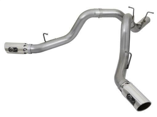 Kuva: aFe Large Bore - HD 4in 409 - SS DPF - Back Exhaust wDual Polished Tips 2017 GM Duramax V8 - 6.6L (td) L5P