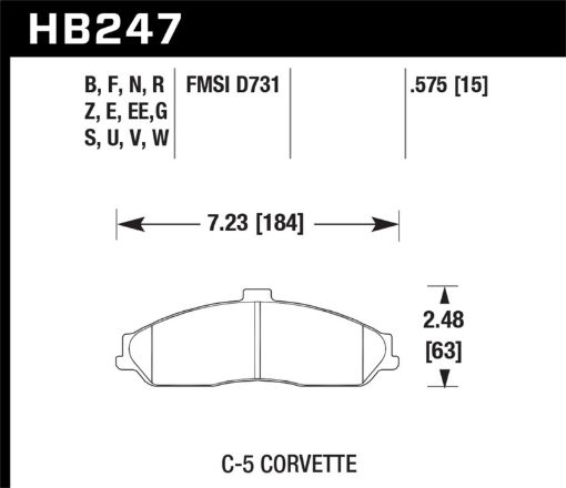 Kuva: Hawk 97 - 13 Chevy Corvette BaseZ51 DTC - 50 Front Brake Pads