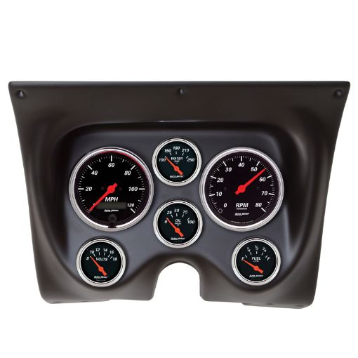 Kuva: Autometer Designer Black 67 - 68 CamaroFirebird Dash Kit 6pc Tach MPH Fuel Oil WTMP Volt