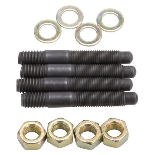 Kuva: Edelbrock Carburetor Mounting Studs Bullet Nosed Black Oxide Gold Iridite WashersNuts Set of 4