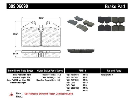 Kuva: StopTech Performance ST - 40 4 Piston Front Caliper Brake Pads