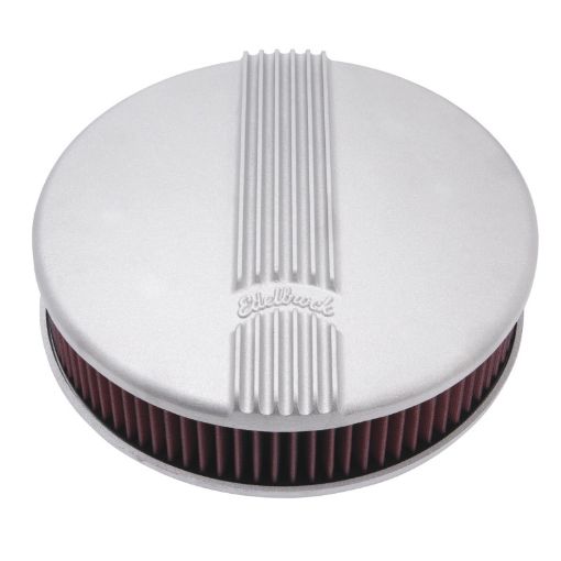 Kuva: Edelbrock Air Cleaner Classic Series Round Aluminum Top Cloth Element 14In Dia X 3 9In Satin