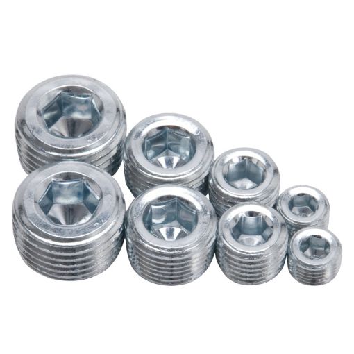 Kuva: Edelbrock Fittings Pipe Plug Kit Internal Allen Head 18In 14In 38In 12In NPT Set of 8