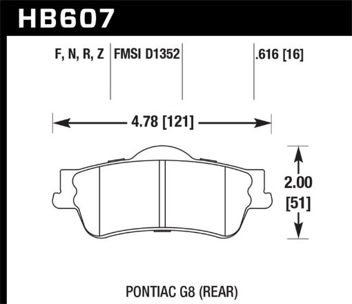 Kuva: Hawk 08 - 09 Pontiac G8 3.6 Base6.0 Performance Ceramic Street Rear Brake Pads