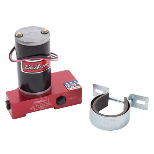 Kuva: Edelbrock Fuel Pump Electric Quiet - Flo Carbureted 120GPH 38In In 38In Out 120 GPH Red