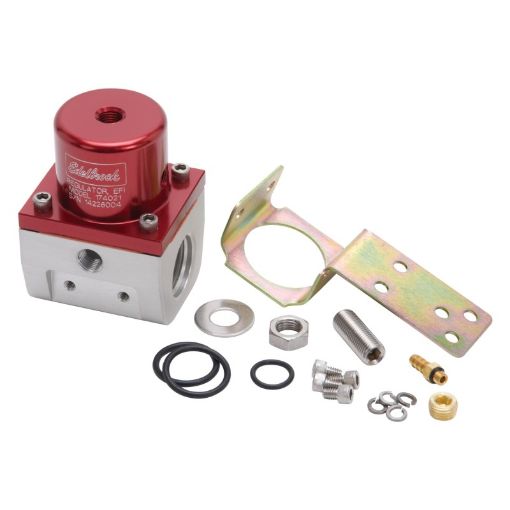 Kuva: Edelbrock Fuel Pressure Regulator EFI 180 GPH 35 - 90 PSI - 10InOut - 6 Return RedClear