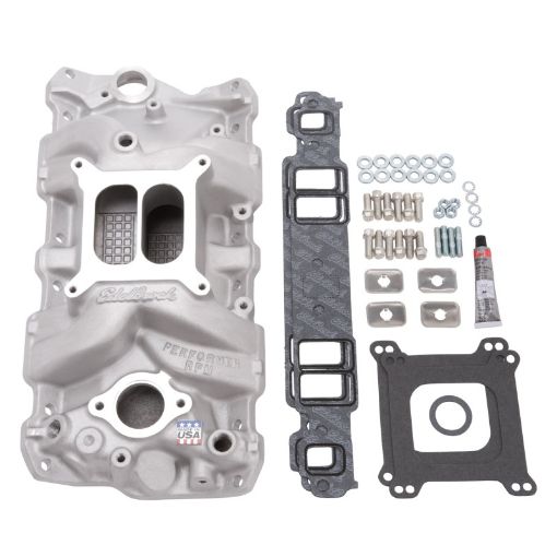 Kuva: Edelbrock Manifold Installation Kit Performer RPM SBC 1957 - 1986 Natural Finish