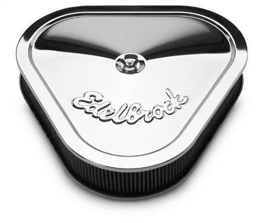 Kuva: Edelbrock Air Cleaner Pro - Flo Series Triangular Steel Top 14 125In X 13 375In X 3 5In Chrome