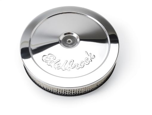 Kuva: Edelbrock Air Cleaner Pro - Flo Series Round Steel Top Paper Element 10In Dia X 3 5In Chrome