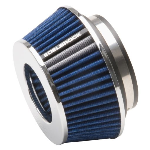 Kuva: Edelbrock Air Filter Pro - Flo Series Conical 3 7In Tall BlueChrome