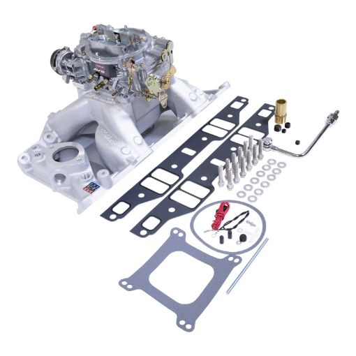 Kuva: Edelbrock Manifold And Carb Kit Performer RPM Air - Gap Small Block Chrysler Natural Finish