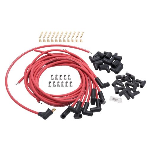 Kuva: Edelbrock Spark Plug Wire Set Universal 90 Deg Boots 50 Ohm Resistance 8 65mm Red Wire (Set of 9)