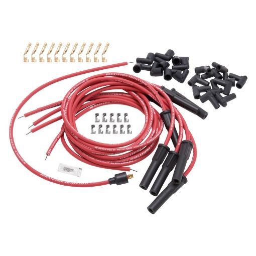 Kuva: Edelbrock Spark Plug Wire Set Universal Flex Boots 50 Ohm Resistance 8 65mm Red Wire (Set of 9)