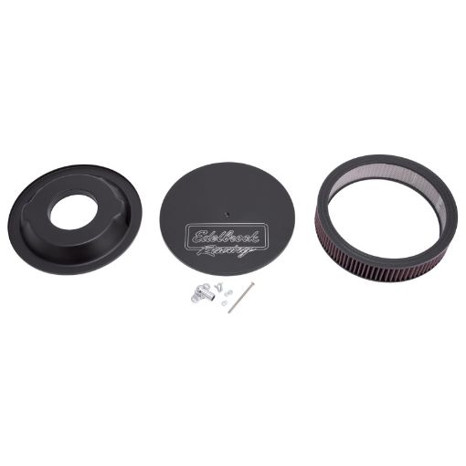 Kuva: Edelbrock Air Cleaner Victor Series Round Aluminum Top Cloth Element 14In Dia X 3 125In Black