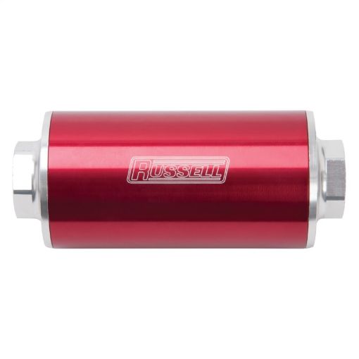 Kuva: Russell Performance Profilter Fuel Filter 6in Long 10 Micron - 10AN Inlet - 10AN Outlet - Red