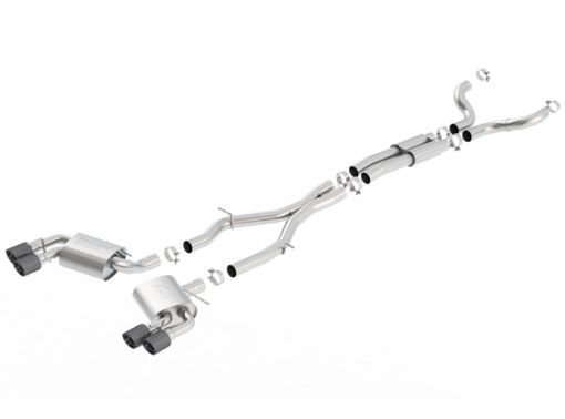 Kuva: Borla 16 - 17 Chevy Camaro 6.2L 4in Dual Carbon Fiber Tips Dual Split Exit S - Type Catback Exhaust