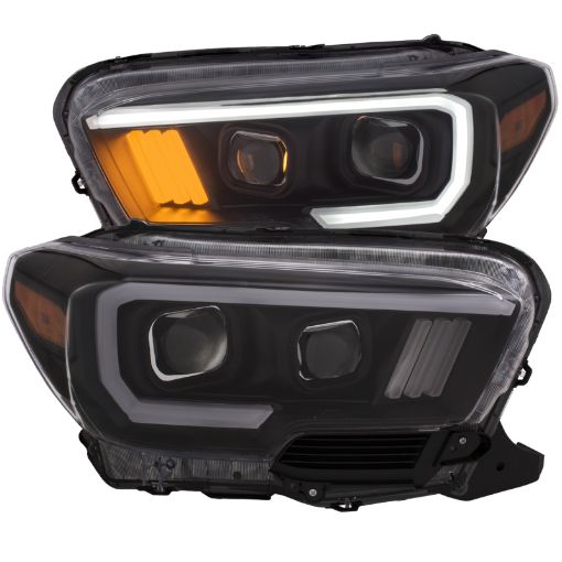 Kuva: ANZO 2016 - 2017 Toyota Tacoma Projector Headlights w Plank Style Black w Amber