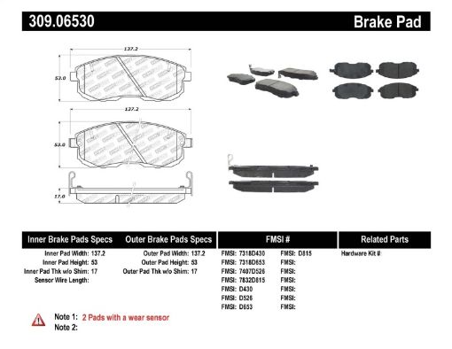 Kuva: StopTech Performance 02 - 05 350z 03 - 04 G35 03 - 05 G35X Front Brake Pads