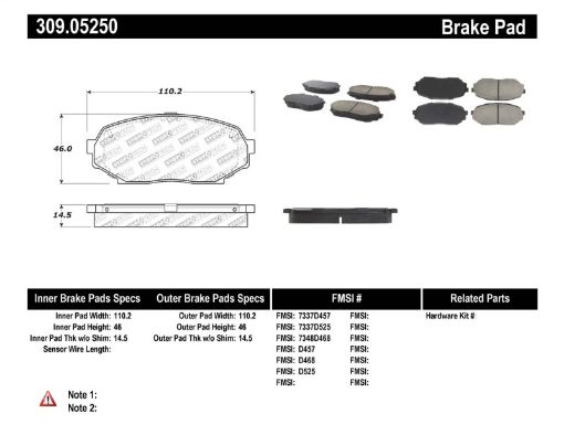 Kuva: StopTech Performance 90 - 93 Mazda Miata Front Brake Pads D525