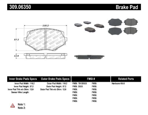 Kuva: StopTech Performance 94 - 9799 - 05 Miata wNormal Suspension Front Brake Pads D635