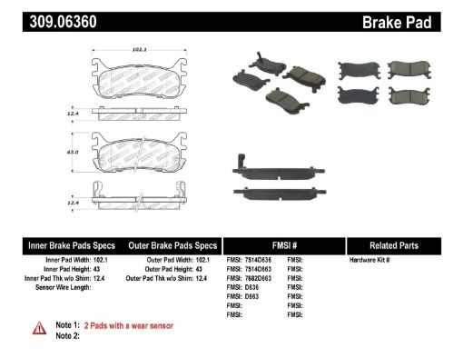 Kuva: StopTech Performance 94 - 9799 - 05 Miata w Normal Suspension Rear Brake Pads D636