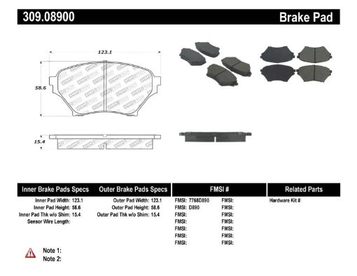 Kuva: StopTech Performance 01 - 05 Miata w Sport Suspension Front Brake Pads D890