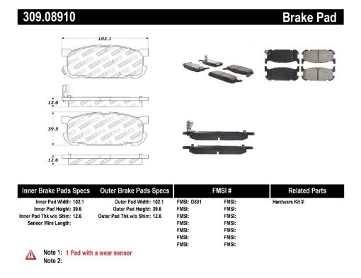 Kuva: StopTech Performance 01 - 05 Miata w Sport Suspension Rear Brake Pads D891