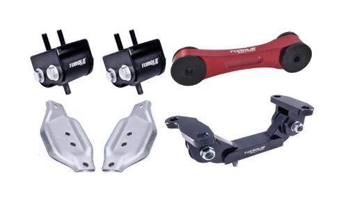 Kuva: Torque Solution EngineTrans Red Pitch Mount Kit w Mount Plates 02 - 14 Subaru WRX 2004 Subaru STi