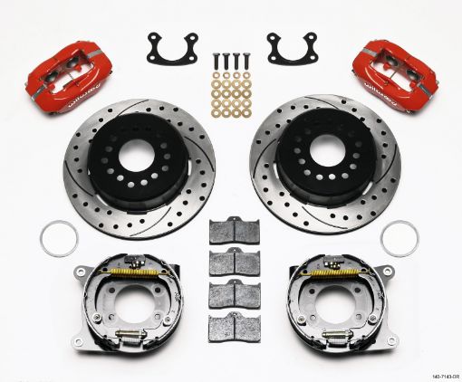 Kuva: Wilwood Forged Dynalite PS Park Brake Kit Drilled Red Small Ford 2.66in Offset