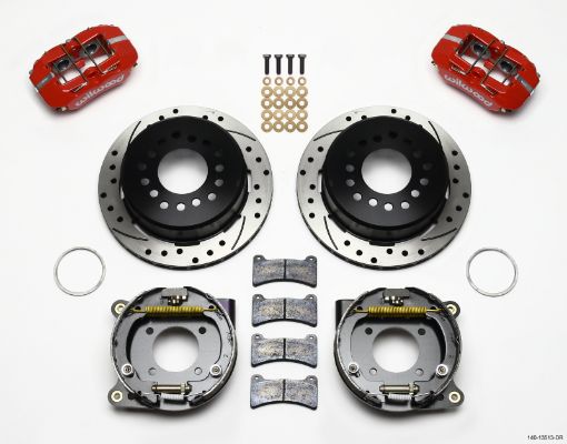 Kuva: Wilwood Dynapro Low - Profile 11.00in P - Brake Kit Drill - Red BOP Axle 2.75in Bearing 2.75 Offset