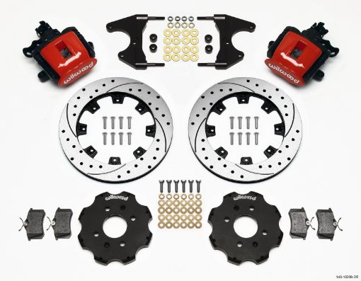 Kuva: Wilwood Combination Parking Brake Rear Kit 12.19in Drilled Red Civic Integra Drum 2.46 Hub Offset