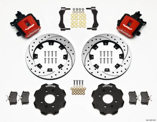 Kuva: Wilwood Combination Parking Brake Rear Kit 12.19in Drilled Red Civic Integra Disc 2.39 Hub Offset