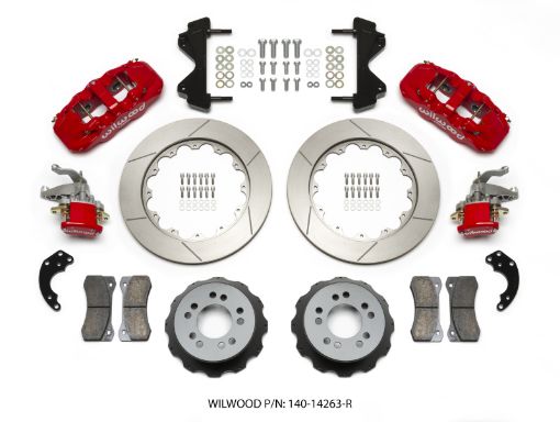 Kuva: Wilwood AERO4 MC4 Rear Kit 14.00 Red Currie Pro - Tour Unit Bearing Floater