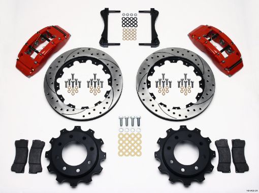 Kuva: Wilwood TC6R Rear Kit 16.00in Drilled Red 1999 - 2010 GM H2 2500 4.63 Cntr